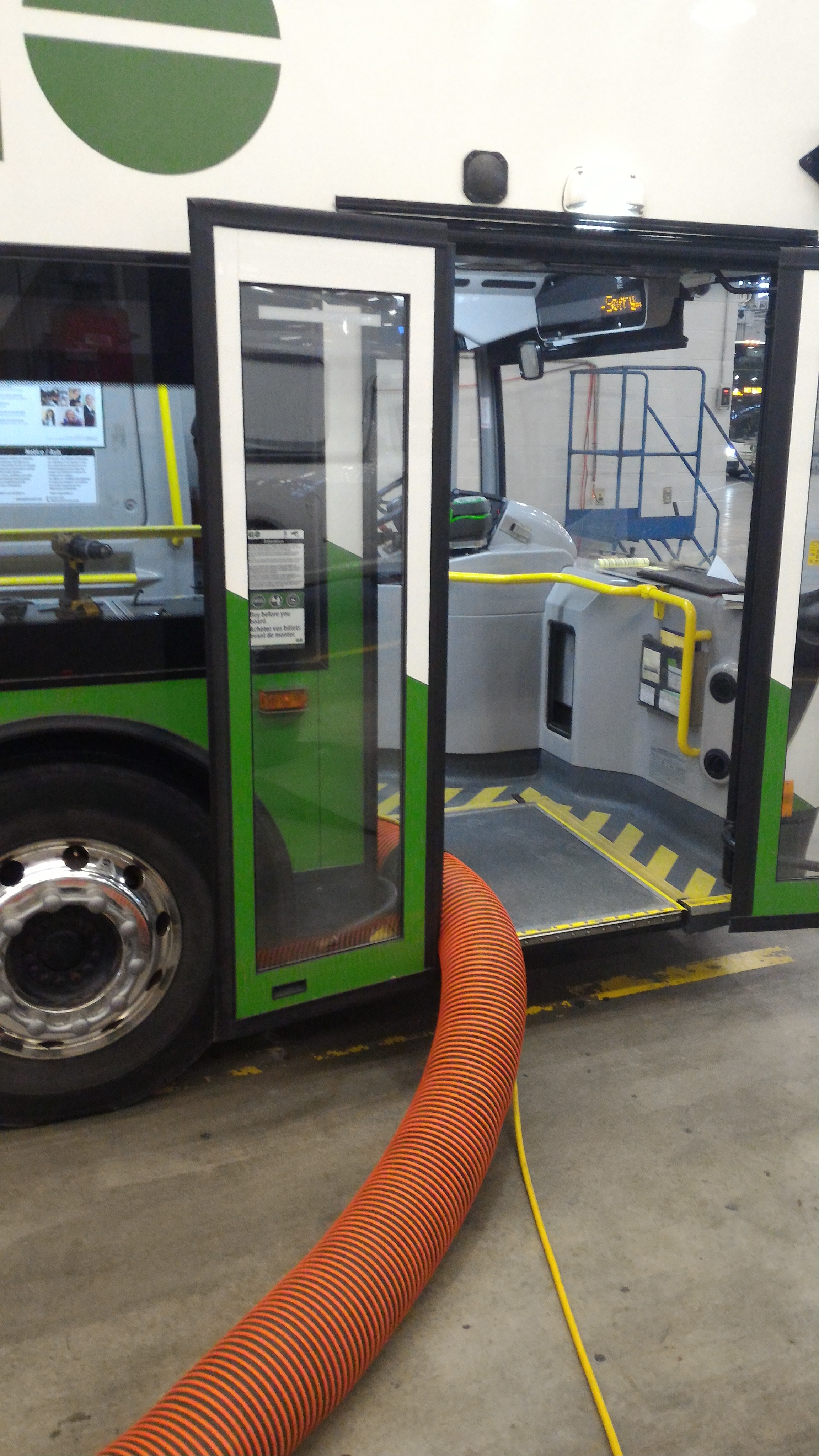 Cleaning performed on a GO transit bus